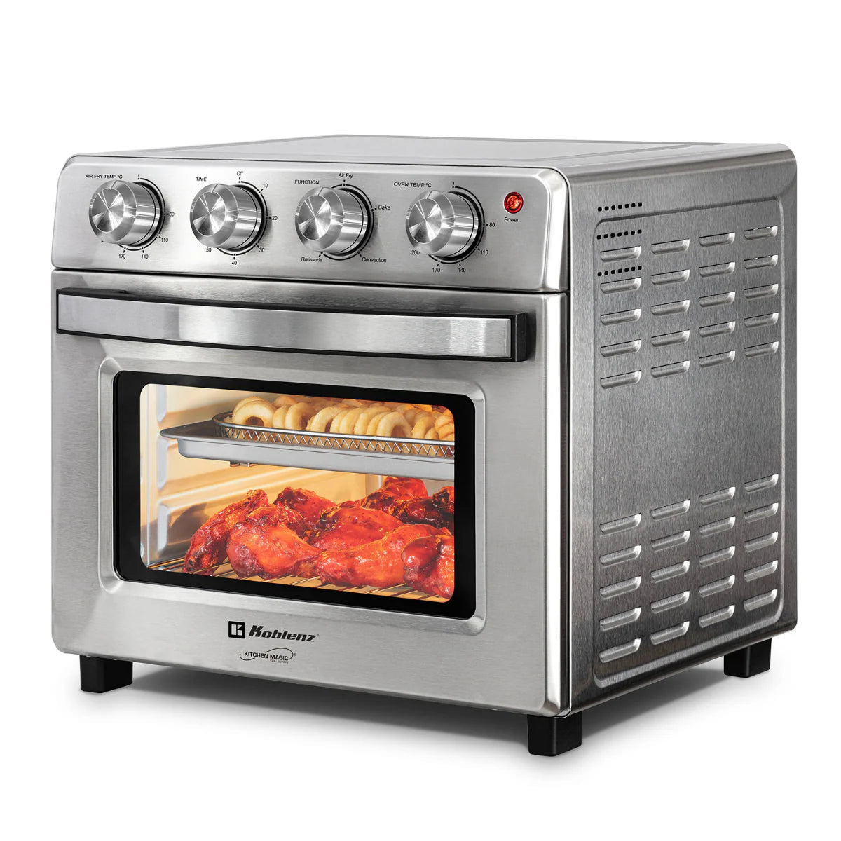 KOBLENZ - Horno Freidora Koblenz HFKM-1400 de Acero Inoxidable 1400 Watts 4 Programas de Cocción