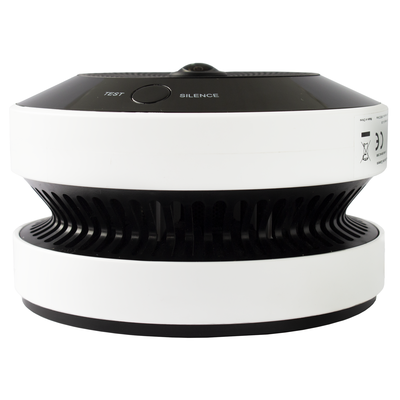 HIKVISION - (HikFire) Mini Fisheye IP 4 Megapixel con Detector de Humo Puntual  / Autónomo / Entrada y Salida de Alarma / 15 mts IR / PoE / WDR 120 dB / Alarma de 85 dB / MicroSD 128GB / Compatible con Hik-Connect