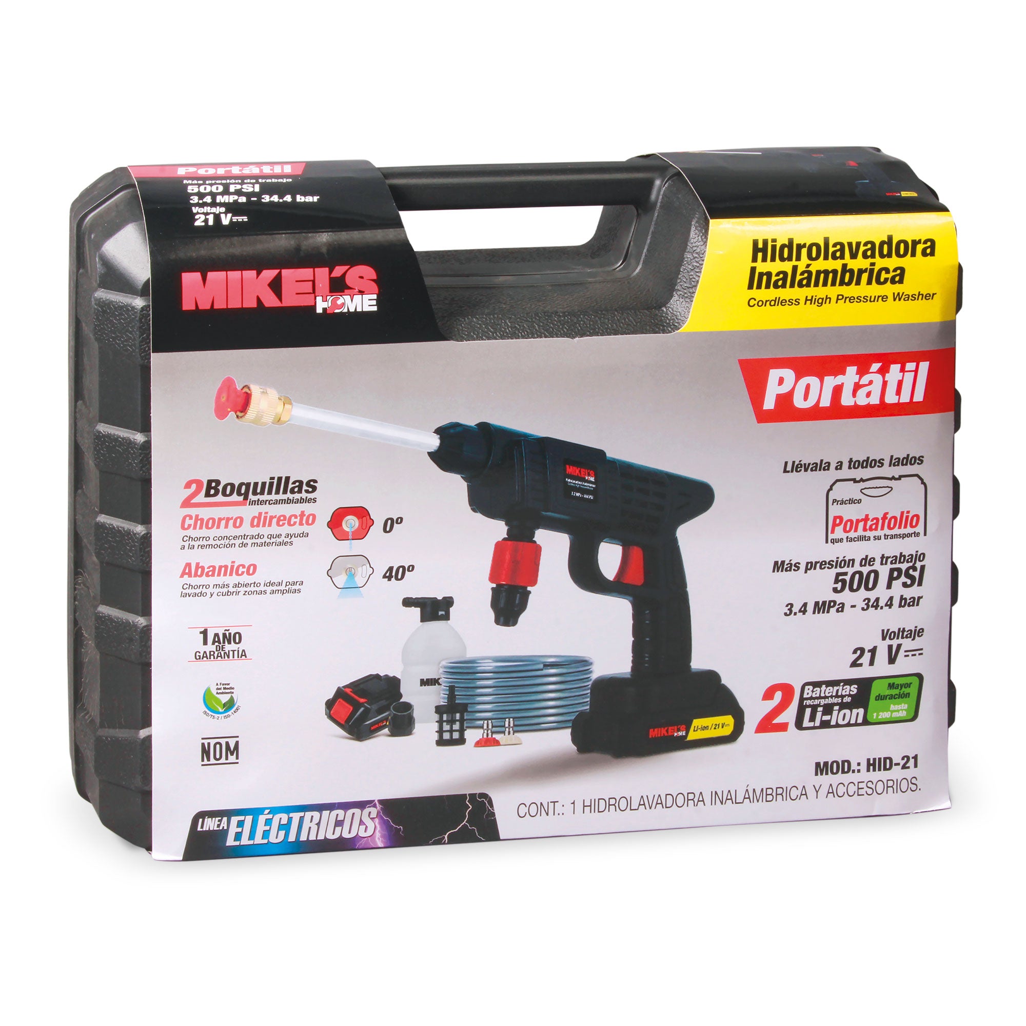 Hidrolavadora inalámbrica (21 v, 435 PSI)