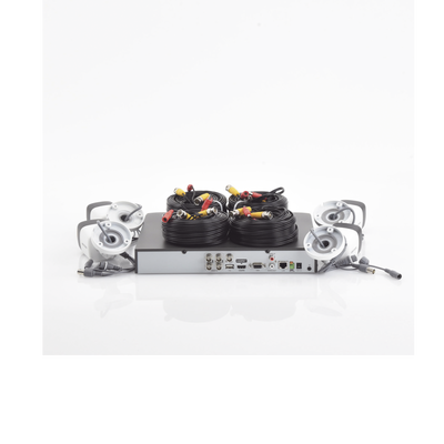 HIKVISION - (MICRÓFONO INTEGRADO) KIT TURBOHD 5 Megapixel / DVR 4 Canales / 4 Cámaras Bala con Micrófono Integrado (exterior 2.8 mm) / Fuente de Poder / Accesorios de Instalación