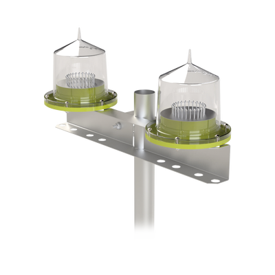EPCOM INDUSTRIAL - Base Doble para Lámpara de Obstrucción EI-GSLSE. Compatible con tubo hasta 1-1/4".
