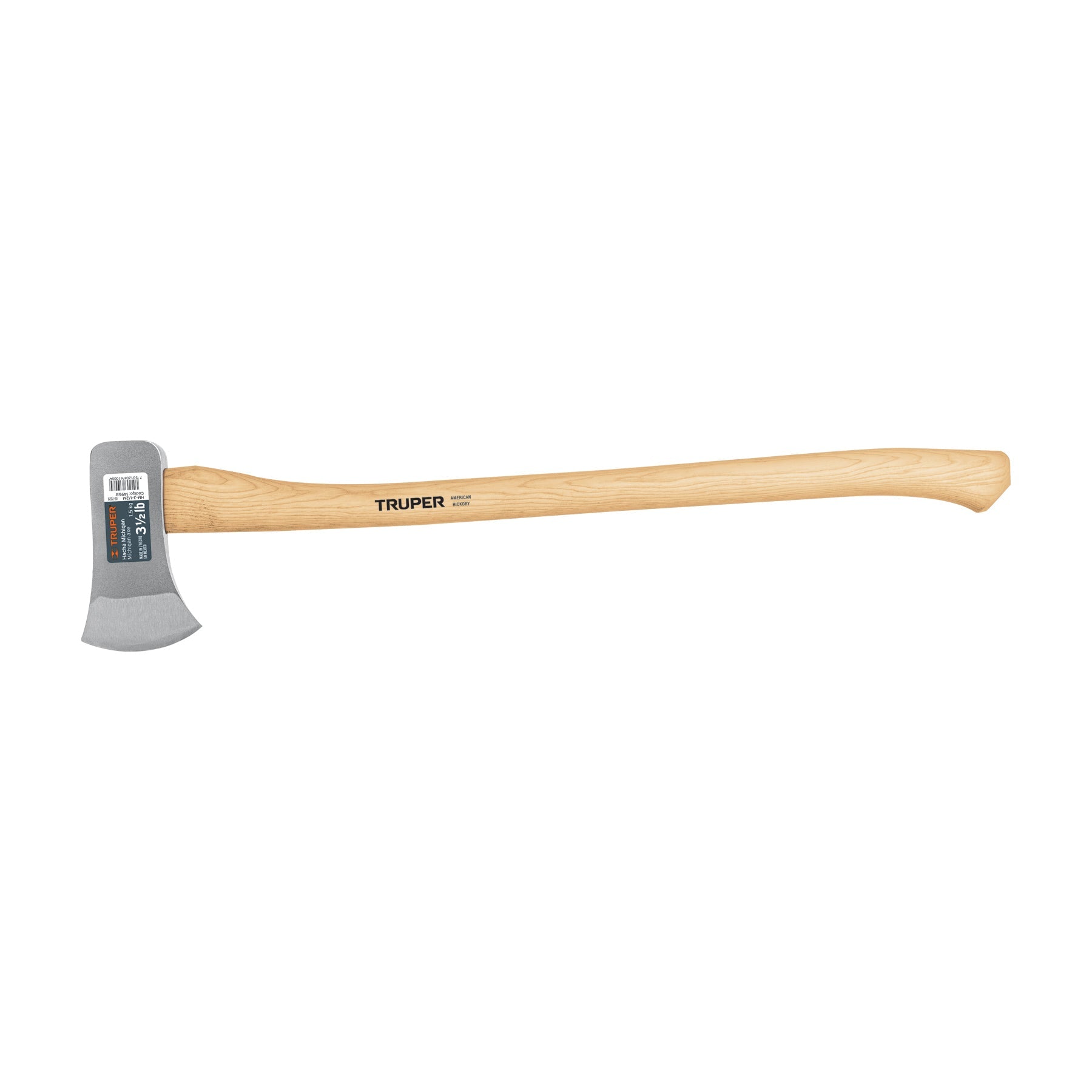 Hacha Michigan 3-1/2 lb, mango de hickory 34', Truper