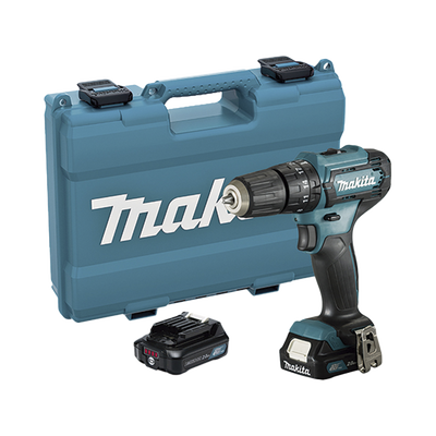MAKITA - Taladro Combinado de 12Vcc, con tecnología CXT, (Incluye 2 Baterías y Cargador Rápido, Maletín plástico).