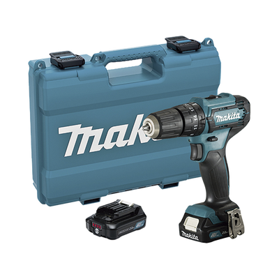 MAKITA - Taladro Combinado de 12Vcc, con tecnología CXT, (Incluye 2 Baterías y Cargador Rápido, Maletín plástico).