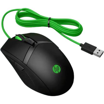 HEWLETT PACKARD - Mouse HP 300 Pavilion Gaming 5000 dpi Color Negro-Verde