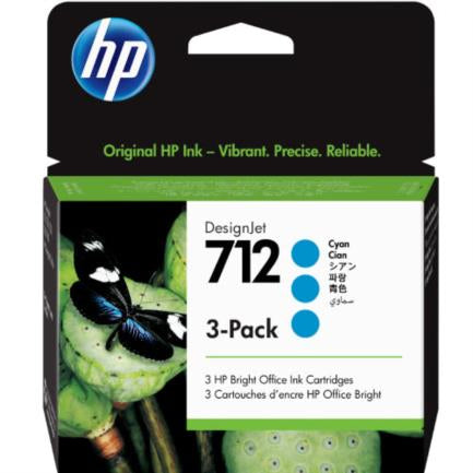 HEWLETT PACKARD - Tinta HP LF DesignJet 712 3 Pack 29ml Color Cian