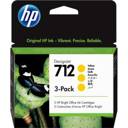 HEWLETT PACKARD - Tinta HP LF DesignJet 712 3 Pack 29ml Color Amarillo