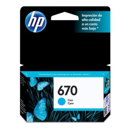 HEWLETT PACKARD - Tinta HP 670 Cyan
