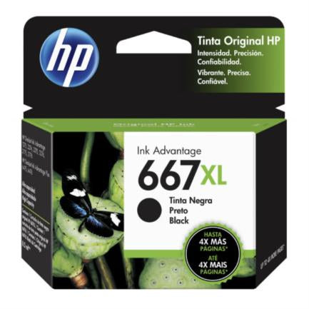 HEWLETT PACKARD - Tinta HP Original Advantage 667XL Alto Rendimiento Color Negro