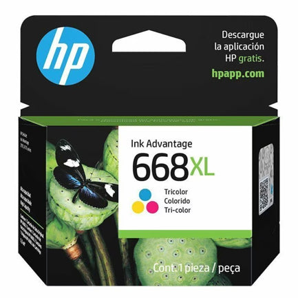 HEWLETT PACKARD - Cartucho HP de tinta original tricolor 668XL