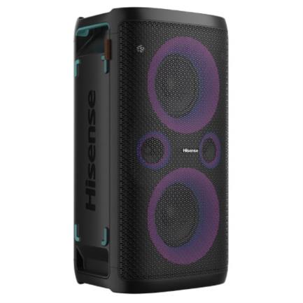 HISENSE - Bocina Hisense Party Rocker One 300W 2 Vias Exterior/Interior con Subwoofer IPX4 Pantalla LED BT/FM/AUX/DC in/USB
