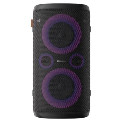HISENSE - Bocina Hisense Party Rocker One 300W 2 Vias Exterior/Interior con Subwoofer IPX4 Pantalla LED BT/FM/AUX/DC in/USB