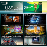 HISENSE - Televisor Hisense 55" U65QFM 4K Mini-LED Smart Fire TV
