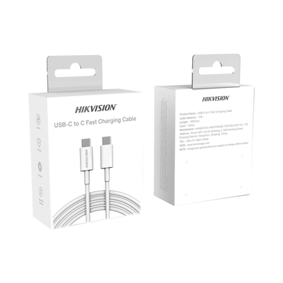 HIKVISION - Cable USB-C a USB-C / 1 Metro (3.28 Pies) / Ideal para Celulares Android / Carga Rápida 3 Amp / Carga y Sincronización de Datos / 480 Mbps / 60 Watts