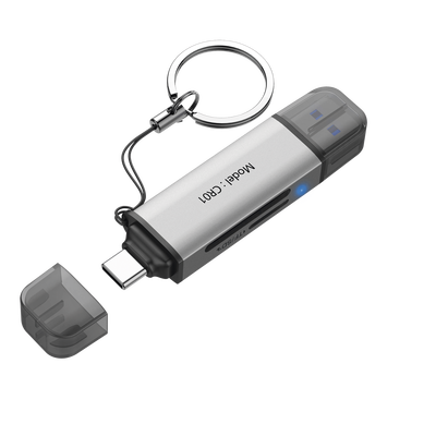 HIKSEMI BY HIKVISION - Lector de Tarjetas 2 en 1 / Conector Dual USB-A  y USB-C / Soporta SD y Micro SD