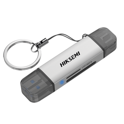 HIKSEMI BY HIKVISION - Lector de Tarjetas 2 en 1 / Conector Dual USB-A  y USB-C / Soporta SD y Micro SD