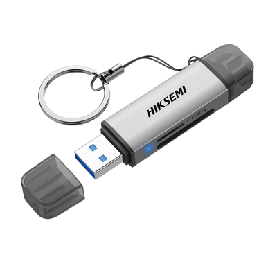 HIKSEMI BY HIKVISION - Lector de Tarjetas 2 en 1 / Conector Dual USB-A  y USB-C / Soporta SD y Micro SD