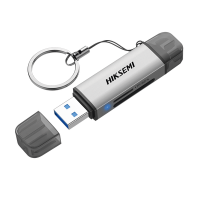 HIKSEMI BY HIKVISION - Lector de Tarjetas 2 en 1 / Conector Dual USB-A  y USB-C / Soporta SD y Micro SD