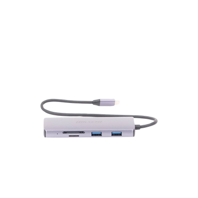 HIKSEMI BY HIKVISION - Hub (Adaptador) USB - C / 8 en 1 / 1 Salida HDMI (4K) / 1 Salida USB 2.0 / 3 Salidas USB 3.0 / 1 Salida SD (Memoria SD) / 1 Salida TF (Micro SD) / 1 Entrada USB - C (Carga Rapida / 100 Watts)