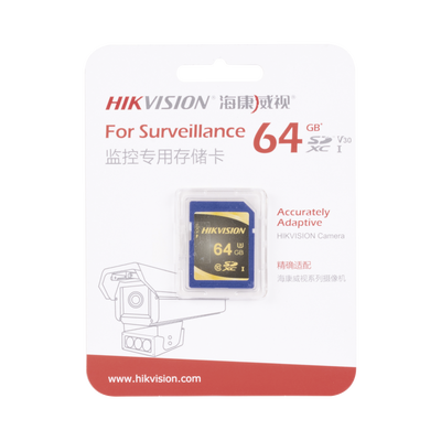 HIKVISION - Memoria SD Clase 10 de 64 GB / Especializada Para Videovigilancia