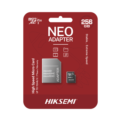 HIKSEMI BY HIKVISION - Memoria microSD con Adaptador Ideal para Celular o Tablet / 256 GB / Multipropósito