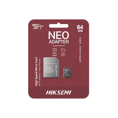HIKSEMI BY HIKVISION - Memoria microSD con Adaptador Ideal para Celular o Tablet / 64 GB / Multipropósito