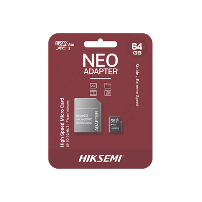 HIKSEMI BY HIKVISION - Memoria microSD con Adaptador Ideal para Celular o Tablet / 64 GB / Multipropósito