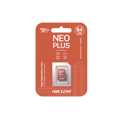 HIKSEMI BY HIKVISION - Memoria microSD / Clase 10 de 64GB / Especializada Para Videovigilancia (Uso 24/7) / Compatibles con cámaras HIKVISION y Otras Marcas / 95 MB/s Lectura / 40 MB/s Escritura