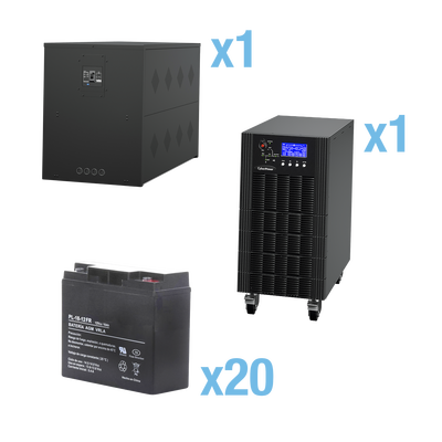 CYBERPOWER - UPS Trifásico de 15 kVA/15 kW, Topología Online Doble Conversión, Voltaje de 208/220 Vca de L-L, Respaldo de 5 Minutos al 100% de Carga, Incluye Módulo y Banco de Baterías