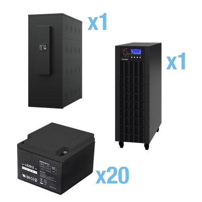 CYBERPOWER - UPS Trifásico de 20 kVA/18 kW, Topología Online Doble Conversión, Voltaje de 208/220 Vca de L-L, Respaldo de 5 Minutos al 100% de Carga, Incluye Módulo y Banco de Baterías