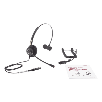 FANVIL - Diadema monoaural con tecnología antishock para teléfonos IP FANVIL y Polycom con micrófono de cancelación de ruido, larga durabilidad