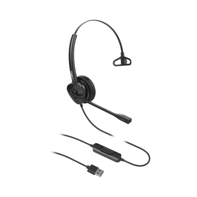 FANVIL - Diadema monoaural con tecnología antishock para teléfonos IP FANVIL con interfaz USB con micrófono de cancelación de ruido, larga durabilidad