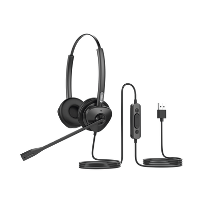 FANVIL - Diadema binaudal (duo) con tecnología antishock para teléfonos IP FANVIL USB con micrófono de cancelación de ruido, larga durabilidad