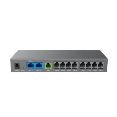GRANDSTREAM - Gateway Analógico 8 FXO  (Conectar Lineas Analógicas) / 3 Perfiles SIP / 1 Puerto FXS / NAT de Alto Rendimiento / Soporte Lifeline / Fax T.38 / Cifrado AES / Failover SIP / Conferencia de Voz 3 Vías