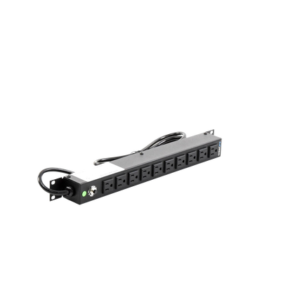 LINKEDPRO BY EPCOM - Multicontacto Horizontal (PDU) de 10 Contactos (NEMA 5-15R) Rack 19" 1UR. Voltaje Entrada/Salida: 120Vca/15A