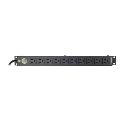 LINKEDPRO BY EPCOM - Multicontacto Horizontal (PDU) de 10 Contactos (NEMA 5-15R) Rack 19" 1UR. Voltaje Entrada/Salida: 120Vca/15A