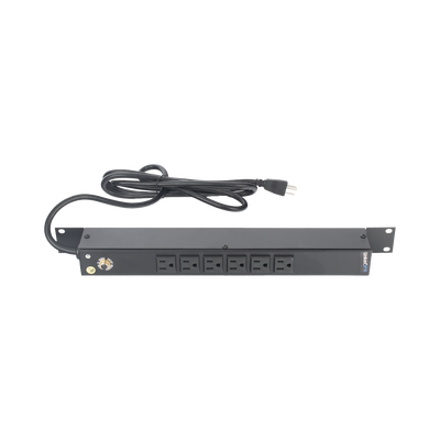 LINKEDPRO BY EPCOM - Multicontacto Horizontal (PDU) de 6 Contactos (NEMA 5-15R) Rack 19" 1UR. Voltaje Entrada/Salida: 120Vca/15A