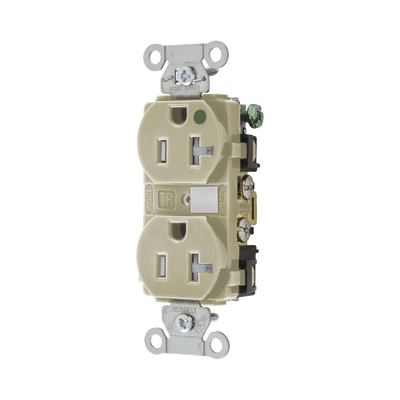 HUBBELL - Contacto Duplex  de 20 A 250 V CA/ Nema 6-20R / Grado Hospitalario / Color Marfil.