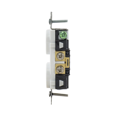 HUBBELL - Contacto Dúplex 20 A, 125 V,  2 Polos, 3 Hilos, Cableado Posterior y  Lateral, Color Blanco (Nema 5-20R).