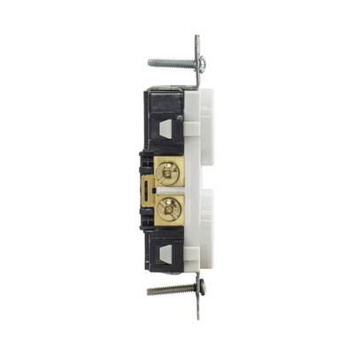 HUBBELL - Contacto Dúplex 20 A, 125 V,  2 Polos, 3 Hilos, Cableado Posterior y  Lateral, Color Blanco (Nema 5-20R).