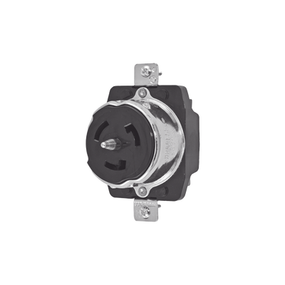 HUBBELL - Receptáculo Trifásico con Bloqueo de Media Vuelta / 50 A 250 VCA / 3 Polos 4 Hilos / Grado Industrial / Color Negro.