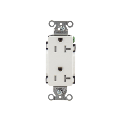 HUBBELL - Contacto Duplex Decorador 20 A 125V /  Resistente a manipulaciones / 2 Polos 3 Hilos/ Nema 5-20 R / Color Blanco / Grado Industrial.