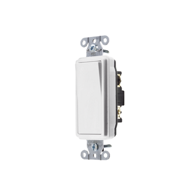 HUBBELL - Interruptor Decorador de 15 A 120-277 V CA/ 3 Vías / Cableado Lateral y Posterior / Color Blanco.