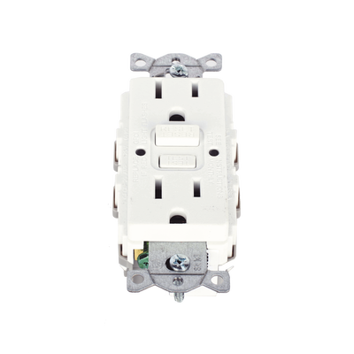 HUBBELL - Contacto de Auto-verificación GFCI con Interruptor de Falla a Tierra de 15 A 125 V 2 Polos, 3 Hilos Color Blanco (Nema 5-15R), Grado Comercial.