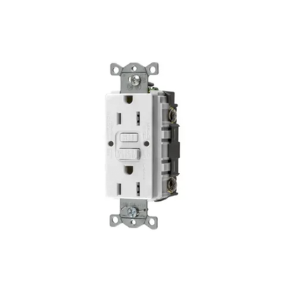HUBBELL - Contacto de Auto-verificación GFCI de 15 A 125 V 2 Polos/  Resistente a Manipulaciones y Intemperie / Color Rojo / Nema 5-15R / Grado Industrial.