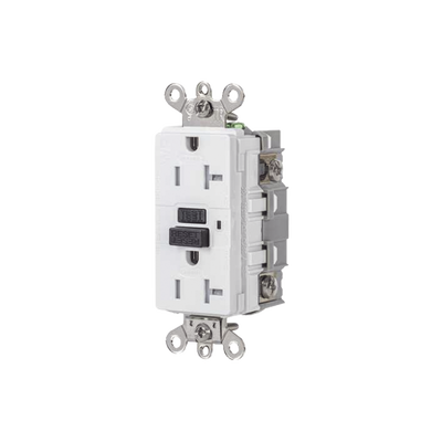 HUBBELL - Contacto GFCI 20 A 125 V / Resistente a Intemperie / A prueba de manipulaciones / Color Blanco (Nema 5-20R) / Grado Industrial.