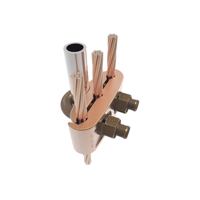 HUBBELL BURNDY - Conector Mecánico para 3 Cables para Calibre  4 AWG  - 2/0 AWG  a Tubería de 3/8" o Varilla 5/8" - 3/4" Perno 3/8".