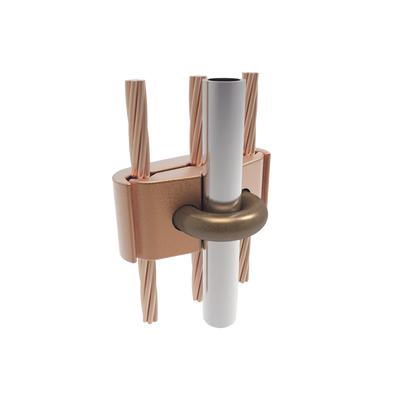 HUBBELL BURNDY - Conector Mecánico para 3 Cables para Calibre  4 AWG  - 2/0 AWG  a Tubería de 3/8" o Varilla 5/8" - 3/4" Perno 3/8".