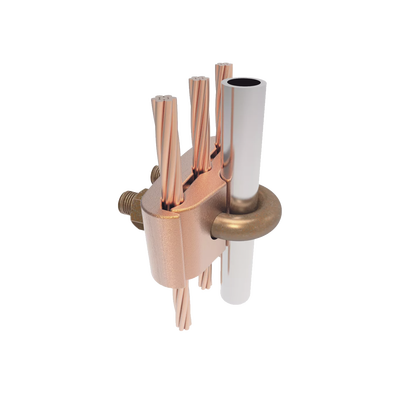 HUBBELL BURNDY - Conector Mecánico para 3 Cables para Calibre 2/0 AWG - 250 KCMIL a Tubería de 3/8"  o  Varilla 5/8" - 3/4".