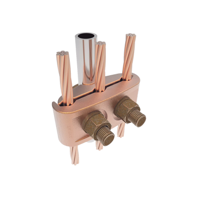 HUBBELL BURNDY - Conector Mecánico para 3 Cables para Calibre 2/0 AWG - 250 KCMIL a Tubería de 3/8"  o  Varilla 5/8" - 3/4".